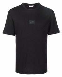 Мужская черная вязаная футболка с круглым вырезом от Calvin Klein