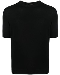 Мужская черная вязаная футболка с круглым вырезом от Colombo