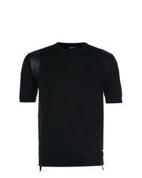 Мужская черная вязаная футболка с круглым вырезом от DSQUARED2
