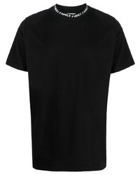 Мужская черная вязаная футболка с круглым вырезом от Family First