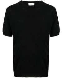 Мужская черная вязаная футболка с круглым вырезом от Low Brand
