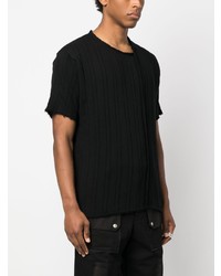 Мужская черная вязаная футболка с круглым вырезом от Yohji Yamamoto