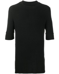 Мужская черная вязаная футболка с круглым вырезом от Thom Krom
