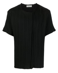 Мужская черная вязаная футболка с круглым вырезом от Yohji Yamamoto