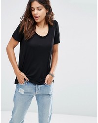 Женская черная вязаная футболка от Asos