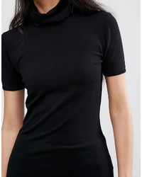 Женская черная вязаная футболка от Lavand