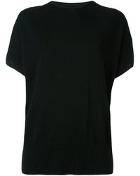 Женская черная вязаная футболка от Vince
