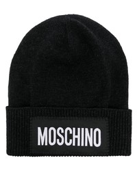 Мужская черная вязаная шапка от Moschino