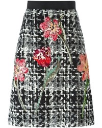Черная вязаная юбка с пайетками от Dolce & Gabbana