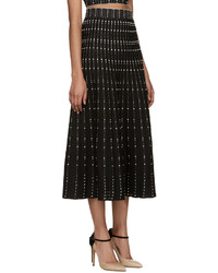 Черная вязаная юбка от Alexander McQueen