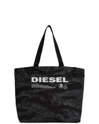 Мужская черная джинсовая большая сумка с камуфляжным принтом от Diesel