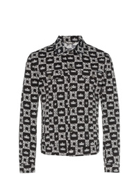 Мужская черная джинсовая куртка-рубашка с принтом от Dolce & Gabbana