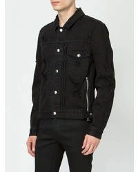 Мужская черная джинсовая куртка-рубашка от Balmain