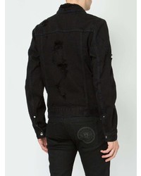 Мужская черная джинсовая куртка-рубашка от Balmain