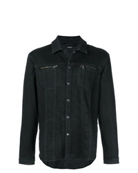 Мужская черная джинсовая куртка-рубашка от John Varvatos