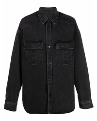 Мужская черная джинсовая куртка-рубашка от Juun.J