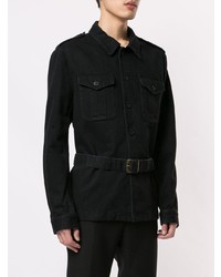 Мужская черная джинсовая куртка-рубашка от Saint Laurent