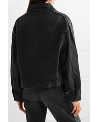 Женская черная джинсовая куртка с украшением от Christopher Kane