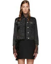 Женская черная джинсовая куртка с украшением от Marc Jacobs