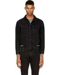 Мужская черная джинсовая куртка от April 77