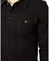 Мужская черная джинсовая куртка от Asos