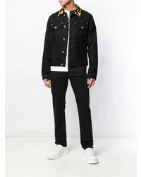 Мужская черная джинсовая куртка от Versace