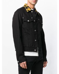 Мужская черная джинсовая куртка от Versace