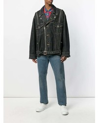 Мужская черная джинсовая куртка от Facetasm