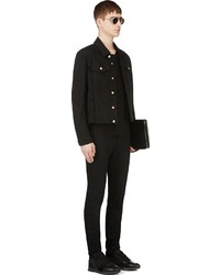 Мужская черная джинсовая куртка от Versus