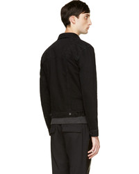 Мужская черная джинсовая куртка от Surface to Air