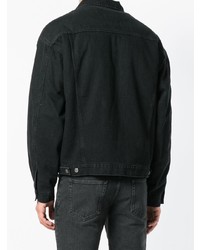 Мужская черная джинсовая куртка от Amen