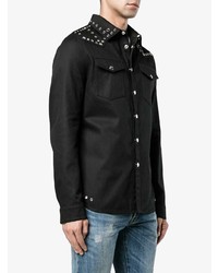 Мужская черная джинсовая куртка от Valentino