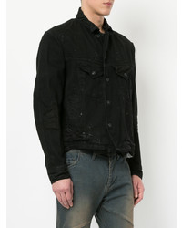 Мужская черная джинсовая куртка от Julius