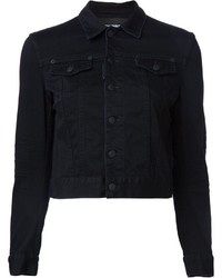 Женская черная джинсовая куртка от Dsquared2