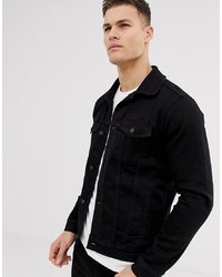 Мужская черная джинсовая куртка от Hollister