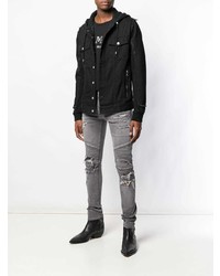 Мужская черная джинсовая куртка от Balmain
