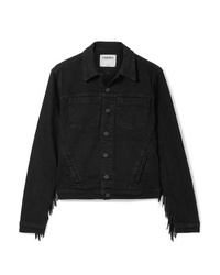 Женская черная джинсовая куртка от L'Agence