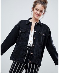 Женская черная джинсовая куртка от Monki