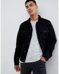 Мужская черная джинсовая куртка от New Look