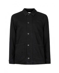 Мужская черная джинсовая куртка от Topman