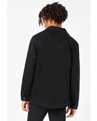 Мужская черная джинсовая куртка от Topman