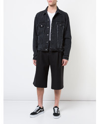 Мужская черная джинсовая куртка от 424