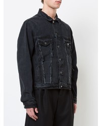 Мужская черная джинсовая куртка от 424