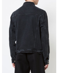 Мужская черная джинсовая куртка от 424