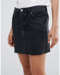 Черная джинсовая мини-юбка