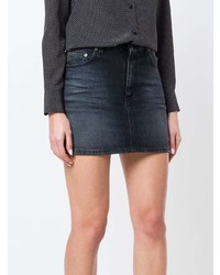 Черная джинсовая мини-юбка от Saint Laurent