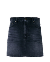 Черная джинсовая мини-юбка от Saint Laurent