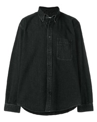 Мужская черная джинсовая рубашка с принтом от Balenciaga