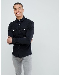 Мужская черная джинсовая рубашка от ASOS DESIGN