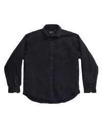 Мужская черная джинсовая рубашка от Balenciaga